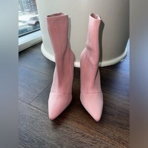 Pink Fashion Nova Sock Stiletto Boots